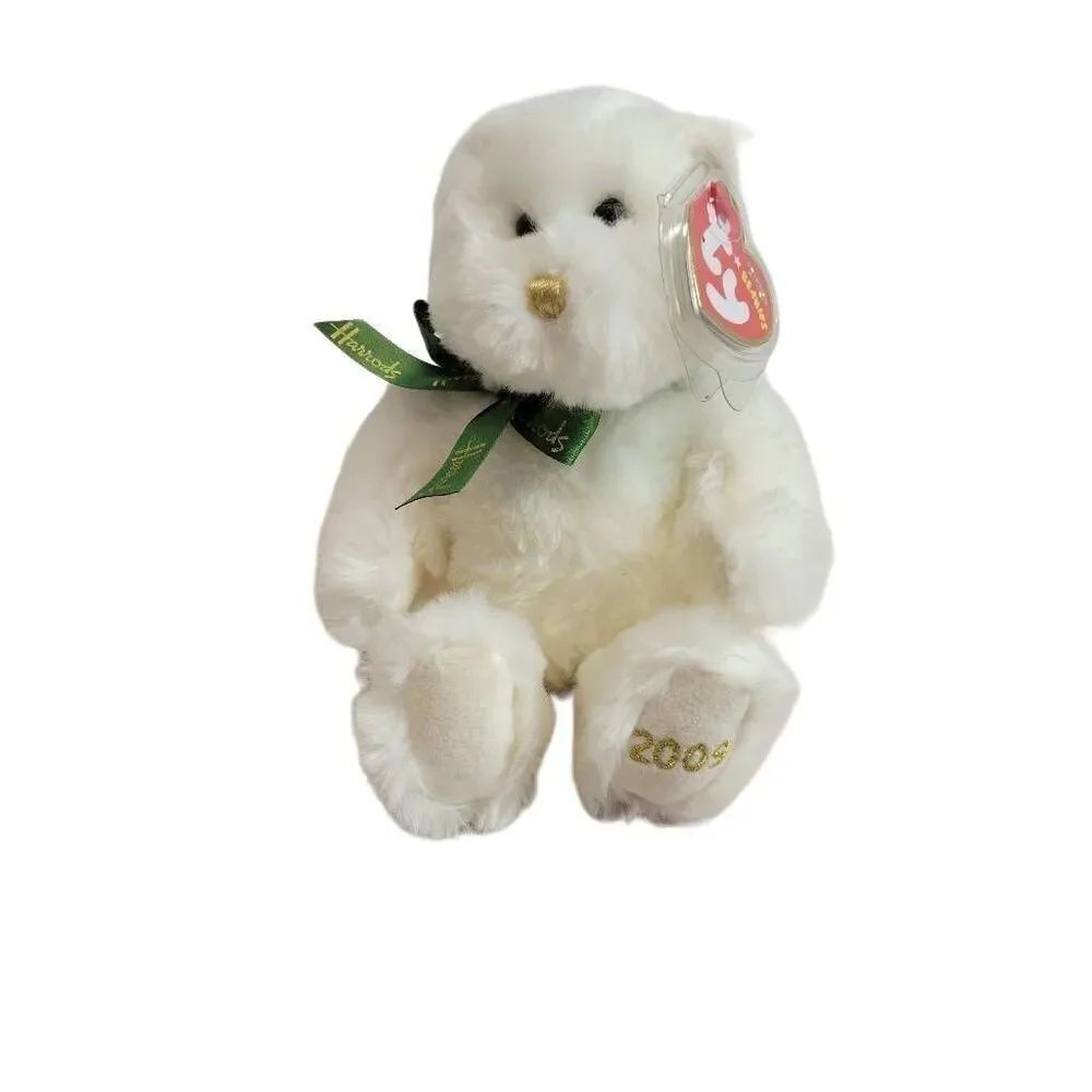 TY Beanie Baby 2009 - NIMBUS the Bear (Green Ribbon - Harrods UK Exclusive) (7 i